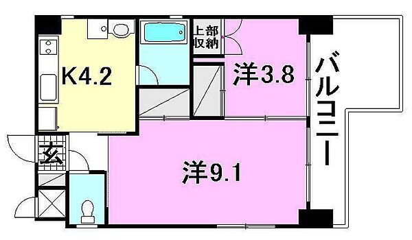 アネーロ・リヴ 201 号室｜愛媛県松山市河原町(賃貸マンション2K・2階・38.99㎡)の写真 その2