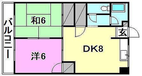 オックスフォードサーカス保免 105 号室｜愛媛県松山市保免中2丁目(賃貸マンション2DK・1階・39.69㎡)の写真 その2