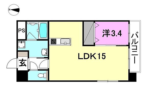 メゾンドール平和通 705 号室｜愛媛県松山市平和通3丁目(賃貸マンション1LDK・7階・44.55㎡)の写真 その2