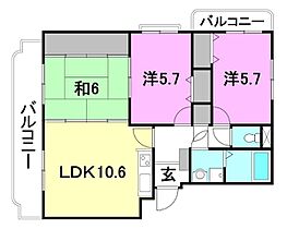 ユーミーひさえだB棟 201 号室 ｜ 愛媛県松山市西長戸町（賃貸マンション3LDK・2階・65.55㎡） その2