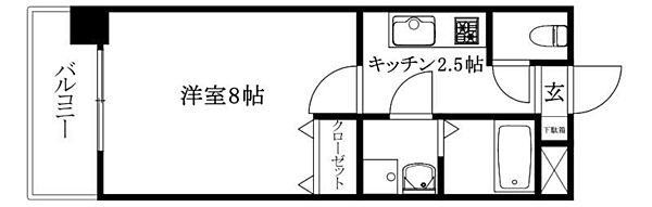 マリアージュ朝生田 403 号室｜愛媛県松山市朝生田町1丁目(賃貸マンション1K・4階・25.42㎡)の写真 その2