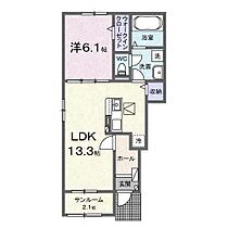 アンソレイエ ヴィヴァン2 101 号室 ｜ 愛媛県松山市粟井河原（賃貸アパート1LDK・1階・50.01㎡） その2