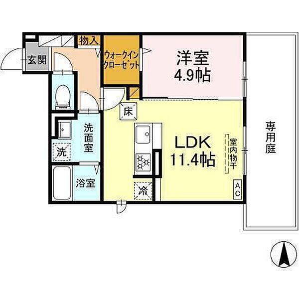 ＬＡＹＯＶＥＲ 103 号室｜愛媛県東温市南方(賃貸アパート1LDK・1階・42.04㎡)の写真 その2