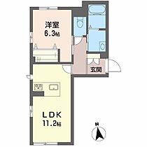 リーフガーデン1 103 号室 ｜ 愛媛県松山市南江戸1丁目（賃貸マンション1LDK・1階・44.60㎡） その2