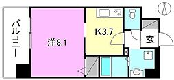 アステリア萱町 902 号室 9階1Kの間取り
