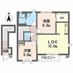間取図画像 2LDK