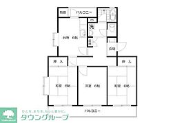 グリーンハイエストマンション 3DKの間取図画像