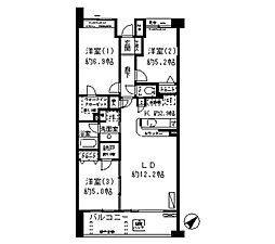 ミレニアムコート青葉台 3LDKの間取図画像