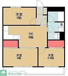 エミーレジデンス 3DKの間取図画像
