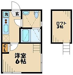 プレミアムコート長津田 ワンルームの間取図画像