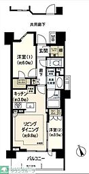 ドレッセ青葉荏田北フロント 2LDKの間取図画像