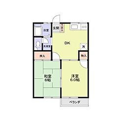 ウィスラー・ビレッジA 2DKの間取図画像