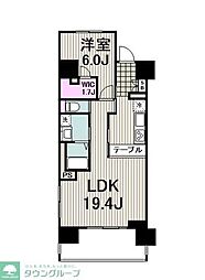 リーラ横浜川和町 1LDKの間取図画像