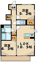 ニジコート 2LDKの間取図画像
