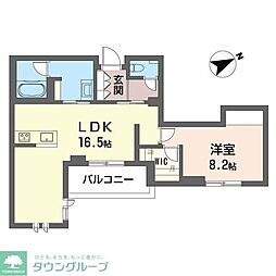 With Plus 青葉台 1LDKの間取図画像
