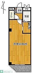 ハイヴ中川 1Kの間取図画像