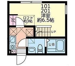ハイムカノア 1Kの間取図画像