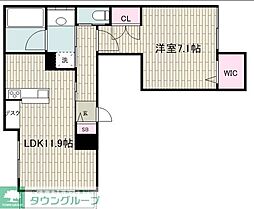 カーサ ラルゴ(CASA LARGO) 1LDKの間取図画像