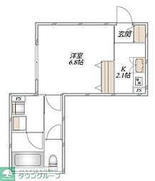 (仮称)新石川1丁目メゾン東棟 1Kの間取図画像