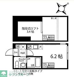 ハーミットクラブハウスAlesia長津田 ワンルームの間取図画像