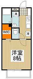 ソレジオ鳥山2 1Kの間取図画像