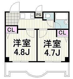 アソシエ横浜 2Kの間取図画像