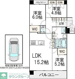 グランドメゾン鷺沼ザ・ヴィラ 2SLDKの間取図画像