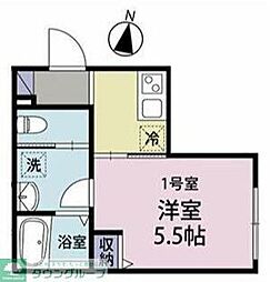 大和市中央林間1丁目アパート 1Kの間取図画像