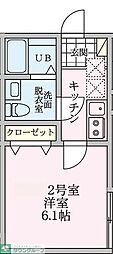トリニア青葉台 1Kの間取図画像