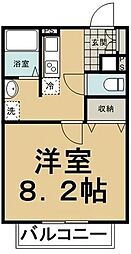 エルメゾン市ヶ尾 1Kの間取図画像