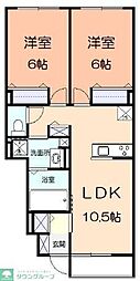 ヒルステージあざみ野 2LDKの間取図画像