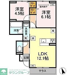ヘリテージ・S 2LDKの間取図画像