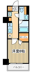 ザ・パークハビオ西横浜 10階ワンルームの間取り