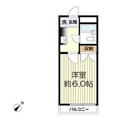 ホワイトハウス5 1Kの間取図画像