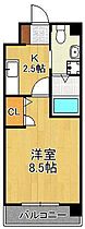 ベルガ北方  ｜ 福岡県北九州市小倉南区北方2丁目（賃貸マンション1K・7階・26.40㎡） その2