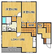 リバーサイド広徳  ｜ 福岡県北九州市小倉南区南方3丁目（賃貸アパート2LDK・2階・64.43㎡） その2