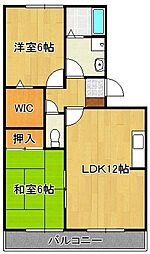 リベルテエス2 2LDKの間取図画像