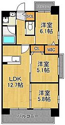 コンダクトレジデンスTOKURIKI322 3LDKの間取図画像