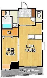 守恒サンシャインみらい 1LDKの間取図画像