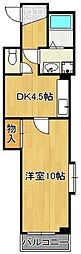 ルミエールKY 1DKの間取図画像