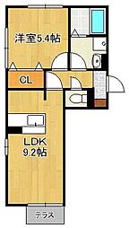 ザ・レジデンスD-room守恒 1LDKの間取図画像