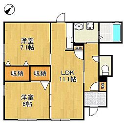 シャーメゾン長尾 2LDKの間取図画像
