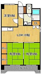 第3泰平ビル 3LDKの間取図画像
