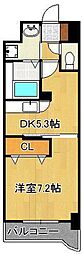 エス・テイト守恒 1DKの間取図画像