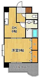 ベルガ北方 1DKの間取図画像