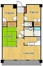 クラブハウス企救丘 3LDKの間取図画像
