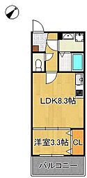 (仮称)ジーメゾン城野 1LDKの間取図画像