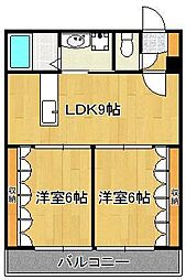 ベルリーフMOZU 2LDKの間取図画像