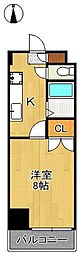 アベニュー扇 1Kの間取図画像