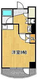 ニューサンリバー6番館 ワンルームの間取図画像